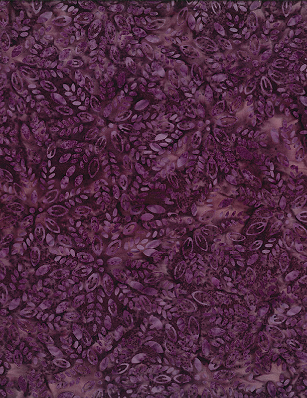 Plum Bouquet - Florals & Leaves, Plum - PER 1/4 YARD