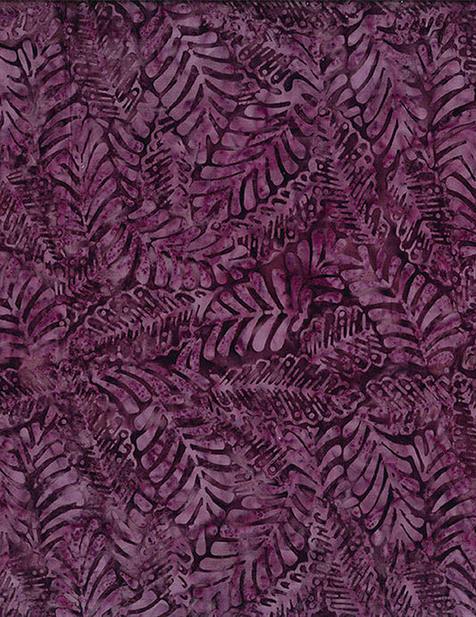 Plum Bouquet - Large Leaves, Dark Purple - PER 1/4 YARD