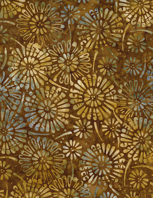 Cinnamon Twist - Flower Burst, Honey Brown - PER 1/4 YARD