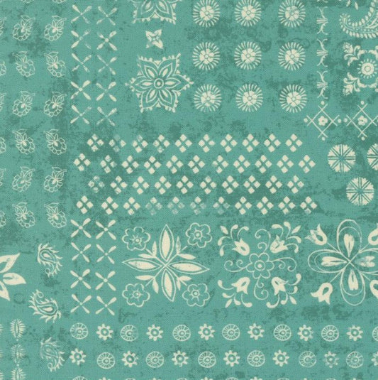 Cadence Bandana - Teal - PER 1/4 YARD