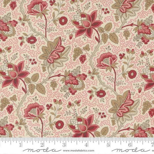 Chateau De Chantilly - La Fayette Florals Jacobean, Pearl - PER 1/4 YARD