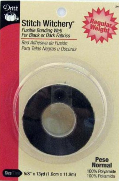 Dritz Stitch Witchery, 5/8" x 13yd, Regular Weight, Black