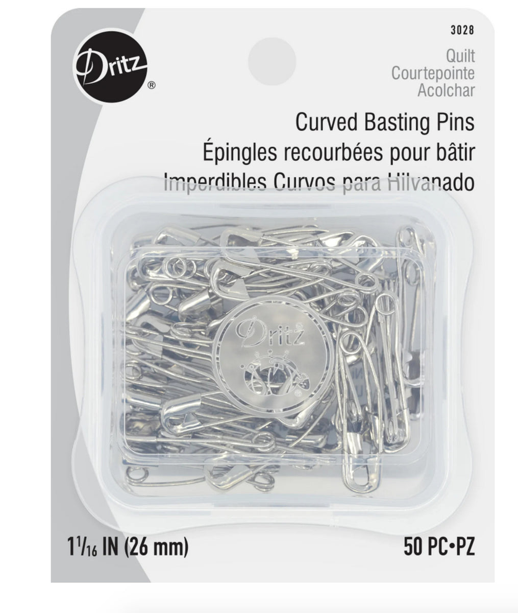 Dritz Curved Basting Pins, Sz 1, 50ct