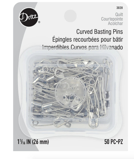 Dritz Curved Basting Pins, Sz 1, 50ct