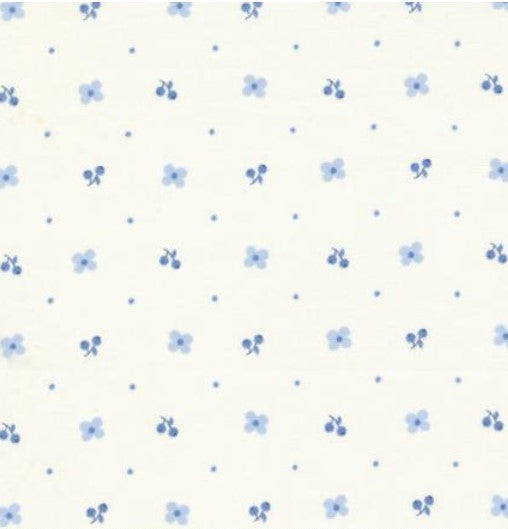 Blueberry Delight - Cream Blueberry Blossoms - PER 1/4 YARD