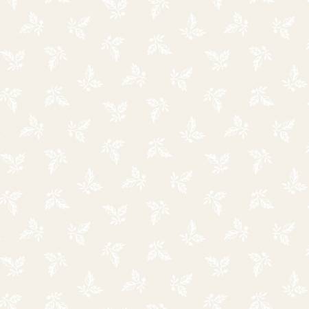 Solitaire - Soft White Little Leaves - PER 1/4 YARD