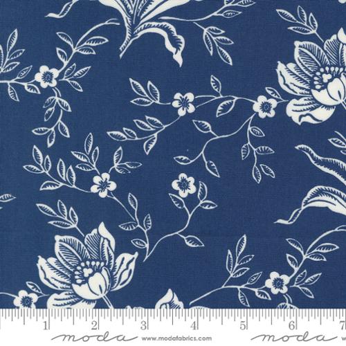 Denim & Daisies - Flower Stem, Midnight Jeans - PER 1/4 YARD