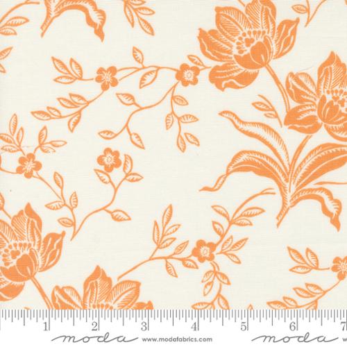 Denim Daisies - Flower Stem, Ivory Butterscotch - PER 1/4 YARD