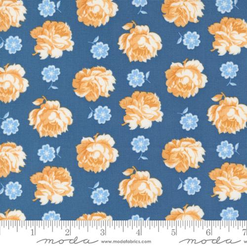 Denim & Daisies - Yellow Flower, Denim - PER 1/4 YARD