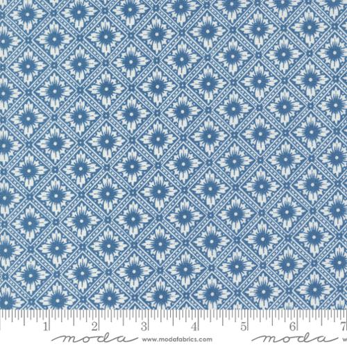 Denim & Daisies - Tiled Flower, Denim - PER 1/4 YARD