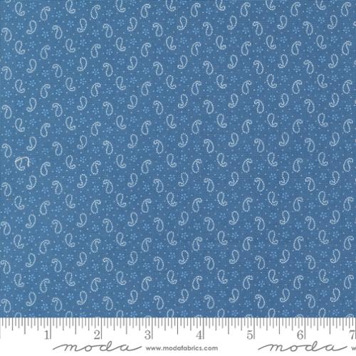 Denim & Daisies - Small Paisley, Denim - PER 1/4 YARD