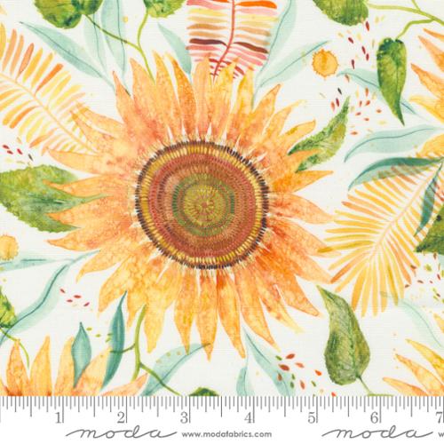 Floribunda - Sunflower Power Large Floral, Cloud - PER 1/4 YARD