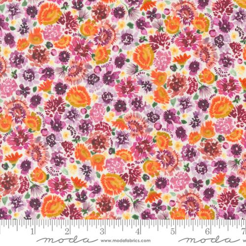 Floribunda - Autumn Daze Small Floral, Violet - PER 1/4 YARD