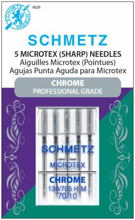 Schmetz Chrome Microtex Schmetz Needle 5 ct, Size 70/10