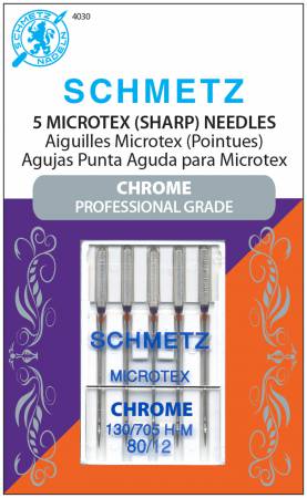 Schmetz Chrome Microtex Schmetz Needle 5 ct, Size 80/12