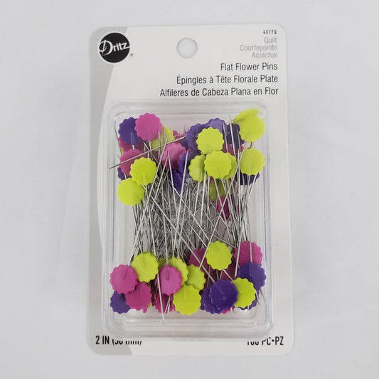 Dritz Flat Flower Pins Assorted 2", 100ct