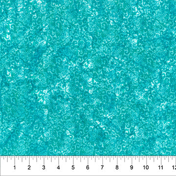 Decorative Carving - Turquoise - PER 1/4 YARD