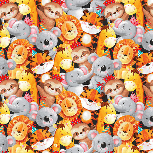 Party Animals - Animals Allover, Multi - PER 1/4 YARD