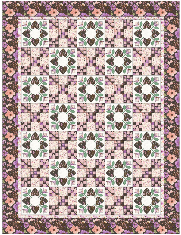 Blooming Lovely Quilt Block 2 (Double Nine Patch)