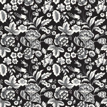 Midnight Meadow, Main Black - PER 1/4 YARD