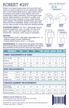 Robert 6mos - 6yrs Pattern