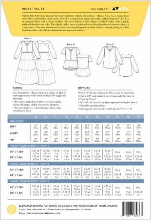 Nick's Dress and Blouse Pattern