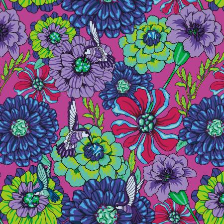 Botanic Blast Main Hot Pink - PER 1/4 YARD