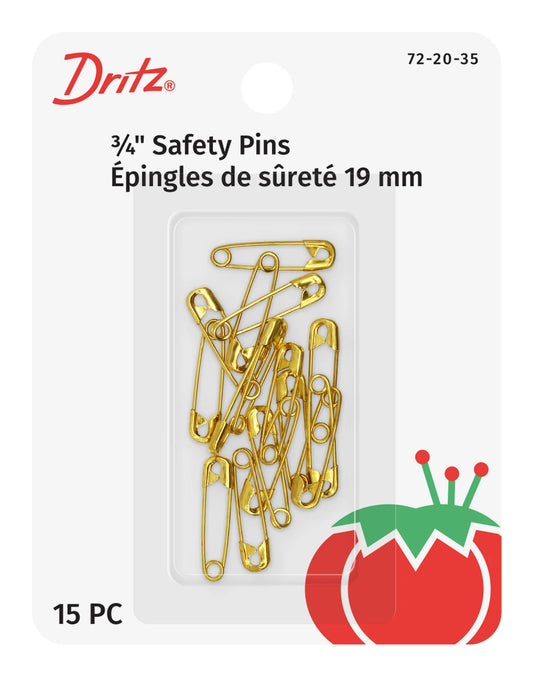 Dritz Safety Pin, Sz 00, 15ct, Brass