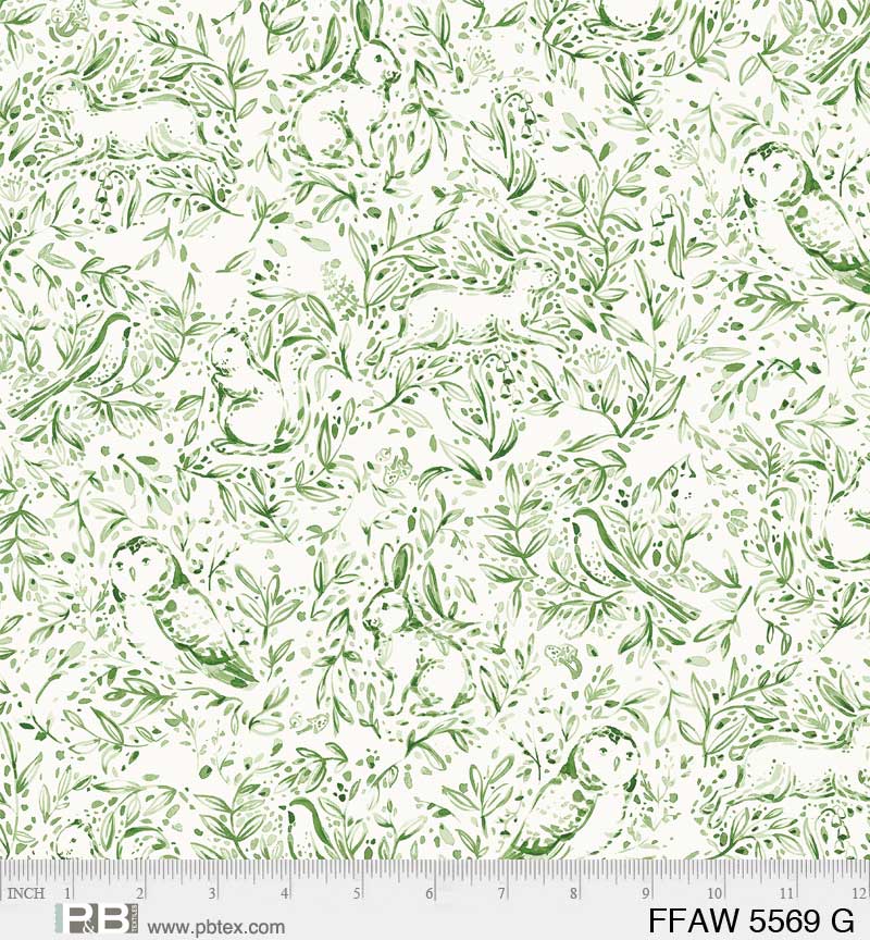 Forest Fauna 108" Wide Back Green