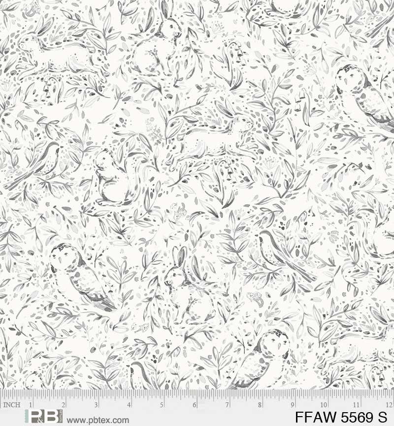 Forest Fauna 108" Wide Back Cream