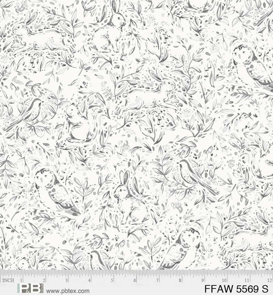 Forest Fauna 108" Wide Back Cream