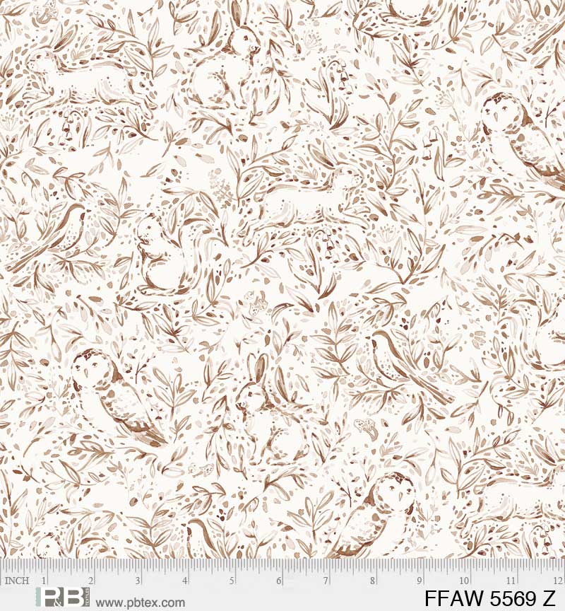 Forest Fauna 108" Wide Back Taupe