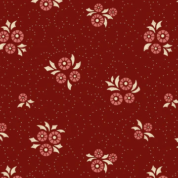 Forward to Past - Wheel of Fortune, Cranberry Red - PER 1/4 YARD