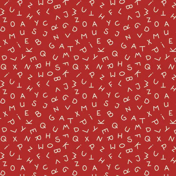 Forward to Past - ABC, Rosehip, Red - PER 1/4 YARD