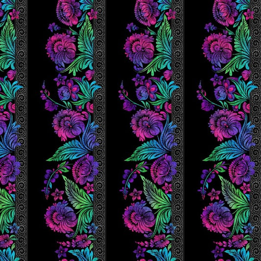 Vivid - Border, Jewel - PER 1/4 YARD