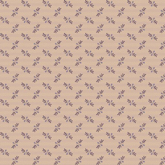 I Love Purple -  Zig Zag, Sprig, Tan - PER 1/4 YARD