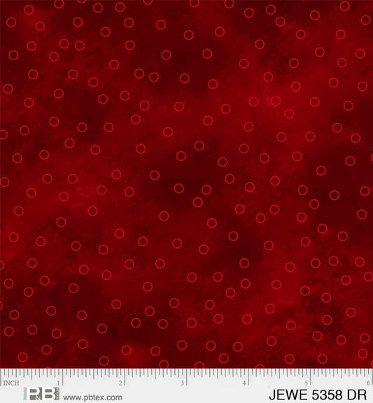 Jewel - Tossed Dots, Dark Red - PER 1/4 YARD