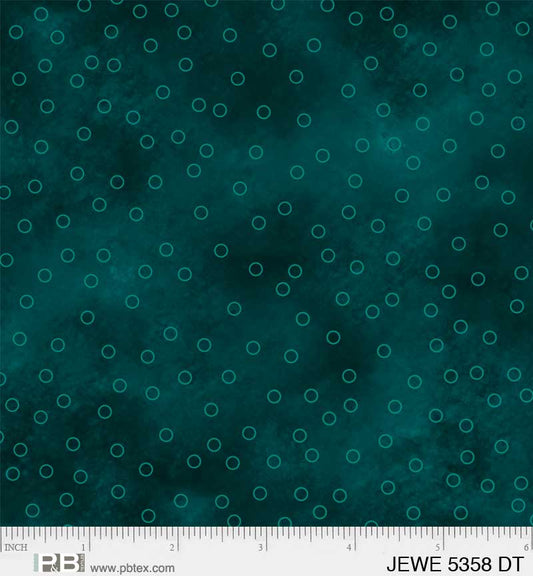 Jewel - Tossed Dots, Dark Teal - PER 1/4 YARD