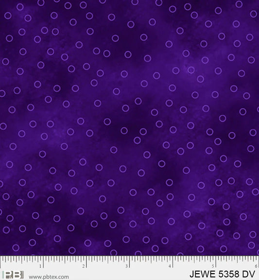 Jewel - Tossed Dots, Dark Violet - PER 1/4 YARD