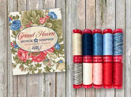 Grand Haven Aurifil Thread Collection, 10 spools 12WT Cotton