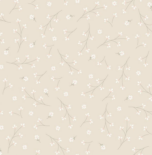 Kimberbell Basics - Pretty Petals, Cream - PER 1/4 YARD