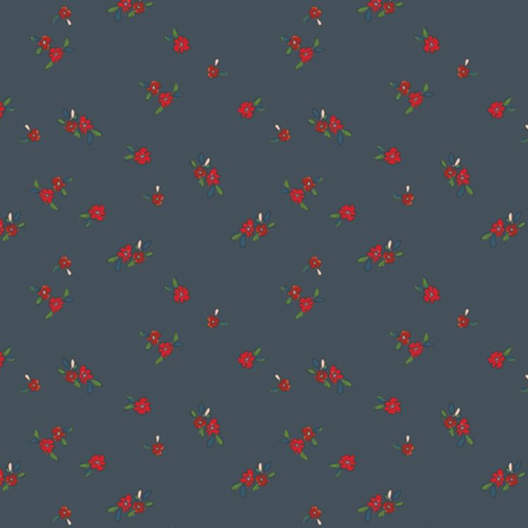 Maven - Bloemenzee Poppy - PER 1/4 YARD