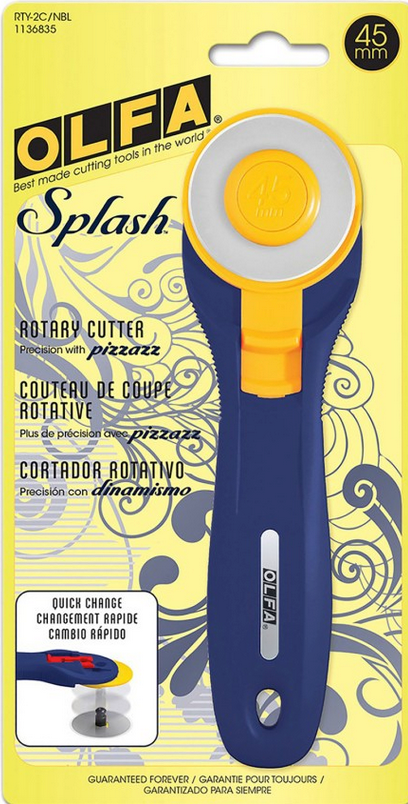 Olfa 45mm Splash Handle Rotary Cutter, Navy