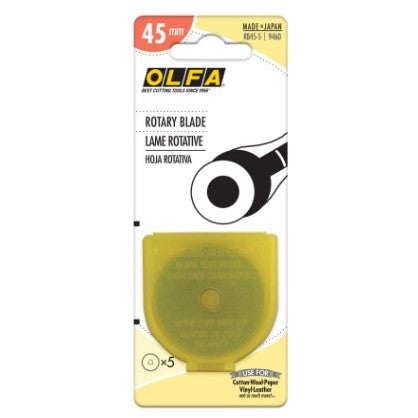 Olfa 45mm Rotary Blades - 5 Blades