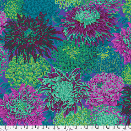 Kaffe Fassett Collective - Japanese Chrysanthemum, Green - PER 1/4 YARD