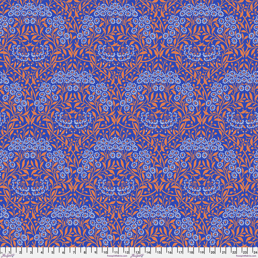 Kaffe x Morris - Michaelmas Daisy Cobalt - PER 1/4 YARD