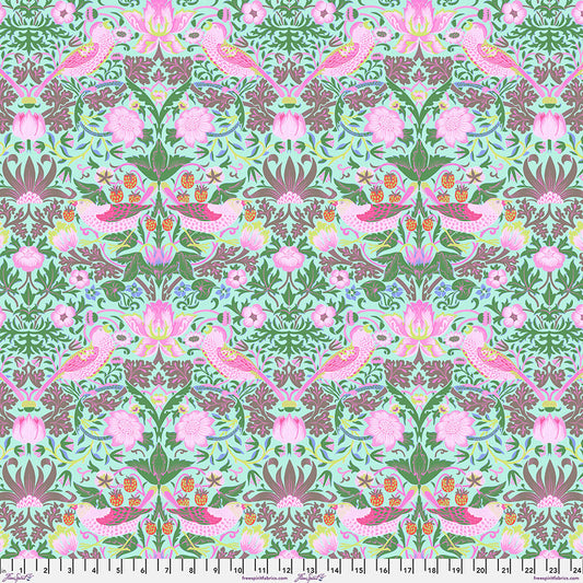 Kaffe x Morris - Strawberry Thief Aqua - PER 1/4 YARD