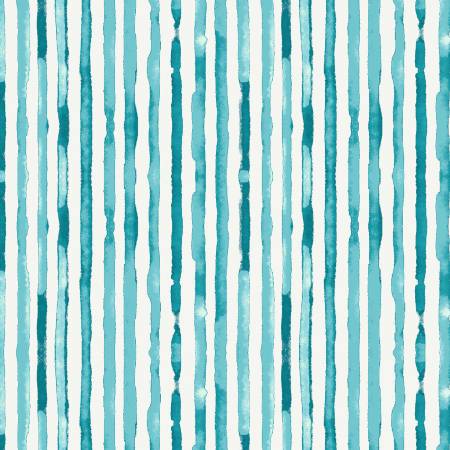 Greenhouse Garden - Rows, Blue - PER 1/4 YARD