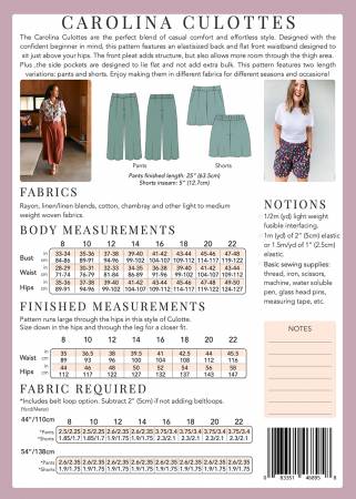 Carolina Culottes Pattern