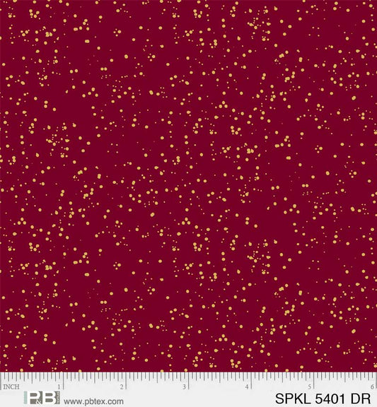 Sparkle - Dark Red/Gold - PER 1/4 YARD